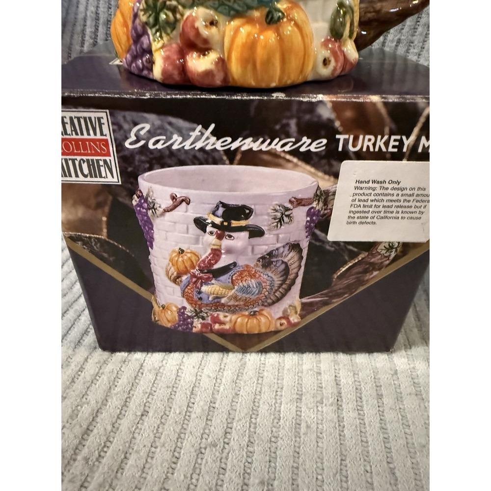 Creative Collins Kitchen Earthenware Turkey Mug Open Box - Picture 3 of 6